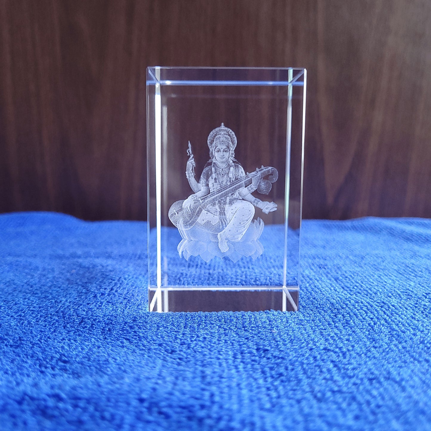3D Crystal - Goddess Saraswati
