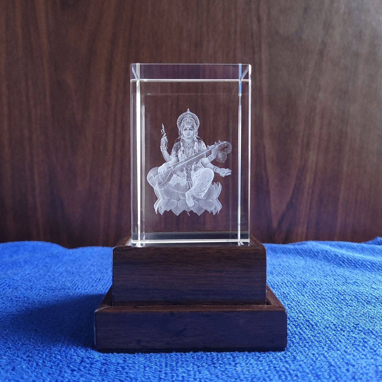3D Crystal - Goddess Saraswati