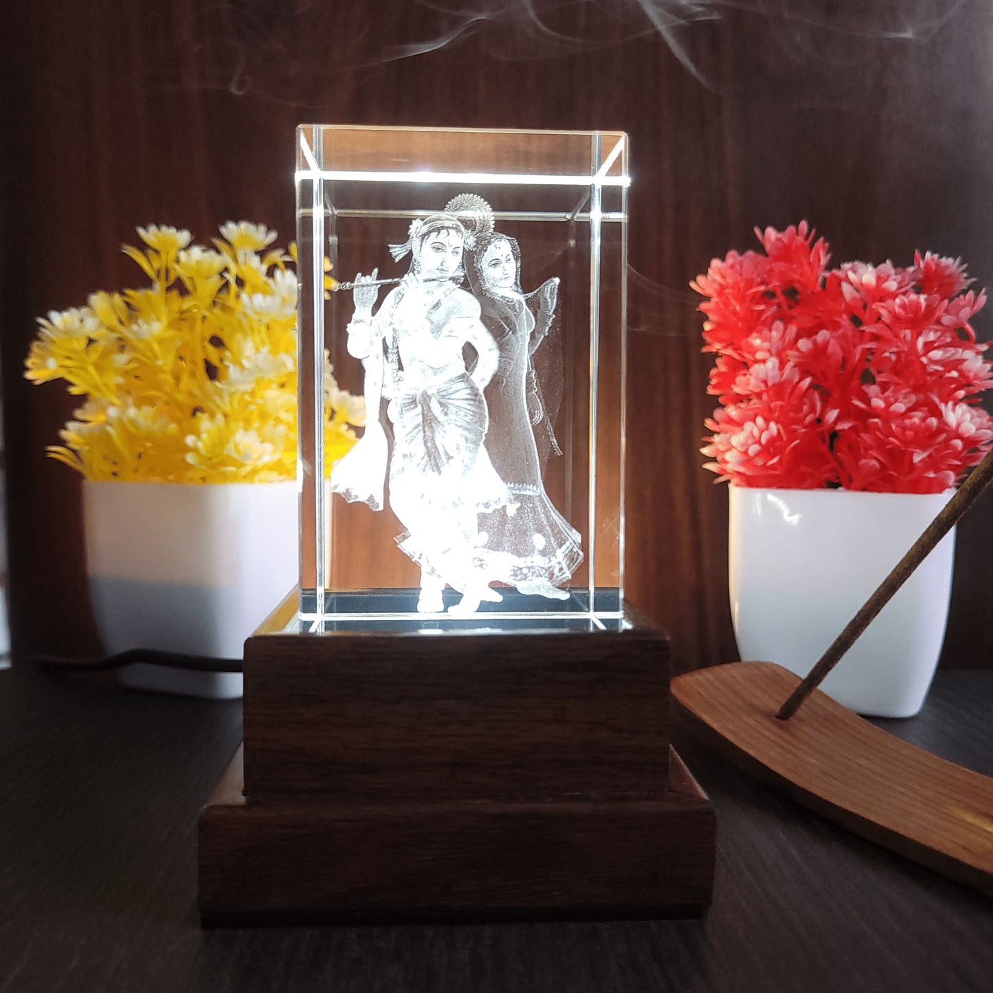 3D Crystal - Radha Krishna
