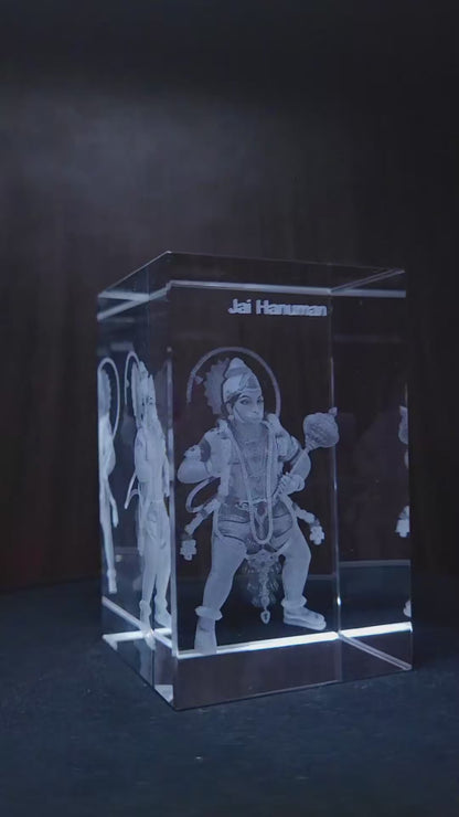 3D Crystal - Lord Hanuman
