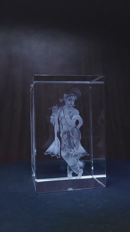 3D Crystal - Lord Krishna