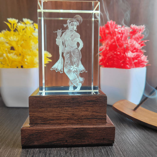 3D Crystal - Lord Krishna