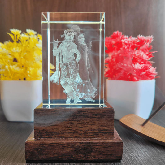 3D Crystal - Radha Krishna